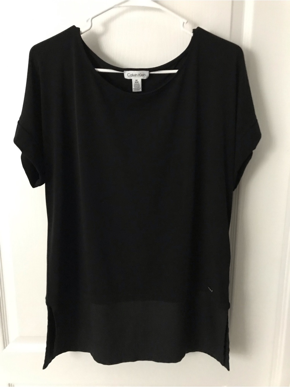 Calvin Klein Black Short Sleeve Scoop Neck Top
